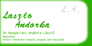 laszlo andorka business card